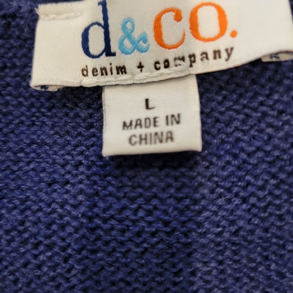 Denim & Co Lacy Trimmed Knit Shrug Sweater In Royal Blue L - Picture 9 of 9